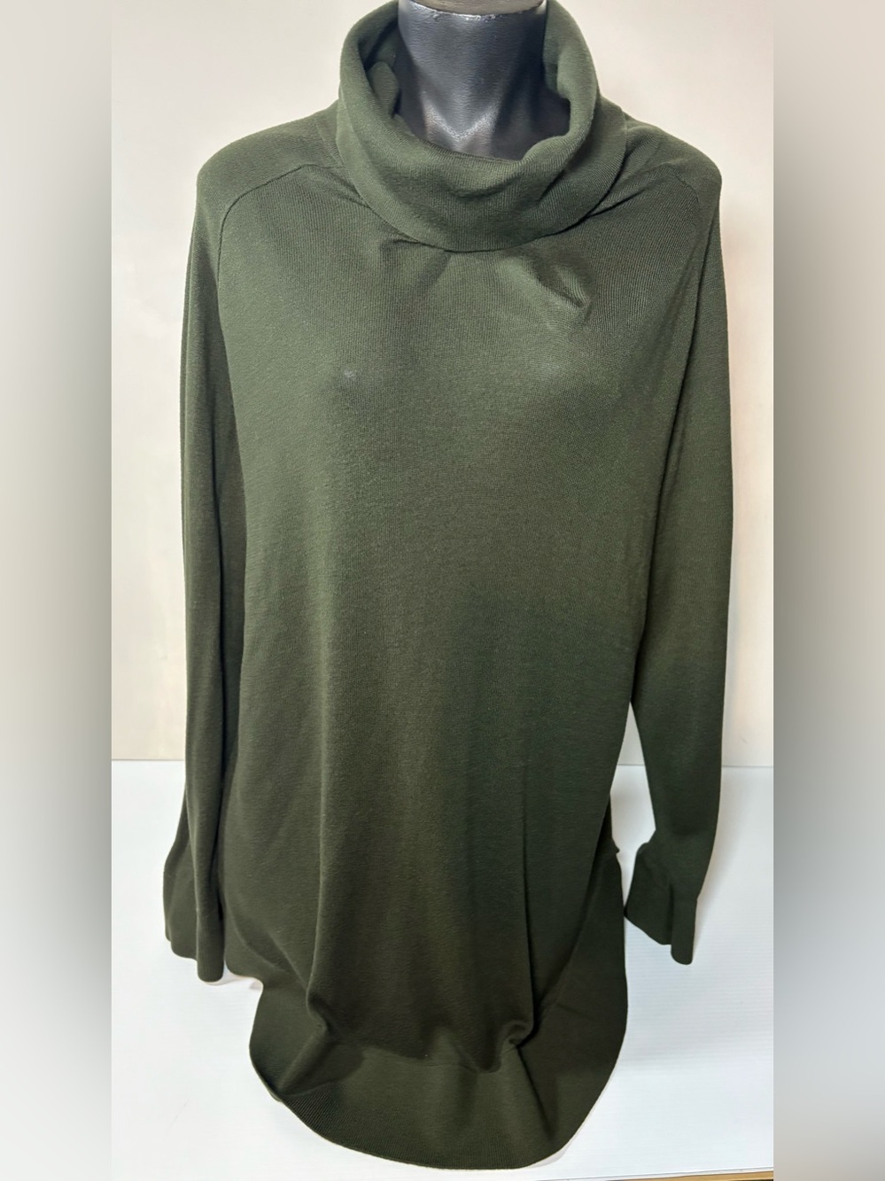 Michel Studio Olive Green Cowl Neck Sweater